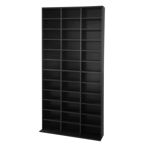 Black Bookcase - Adjustable Book Storage Shelf Rack Unit